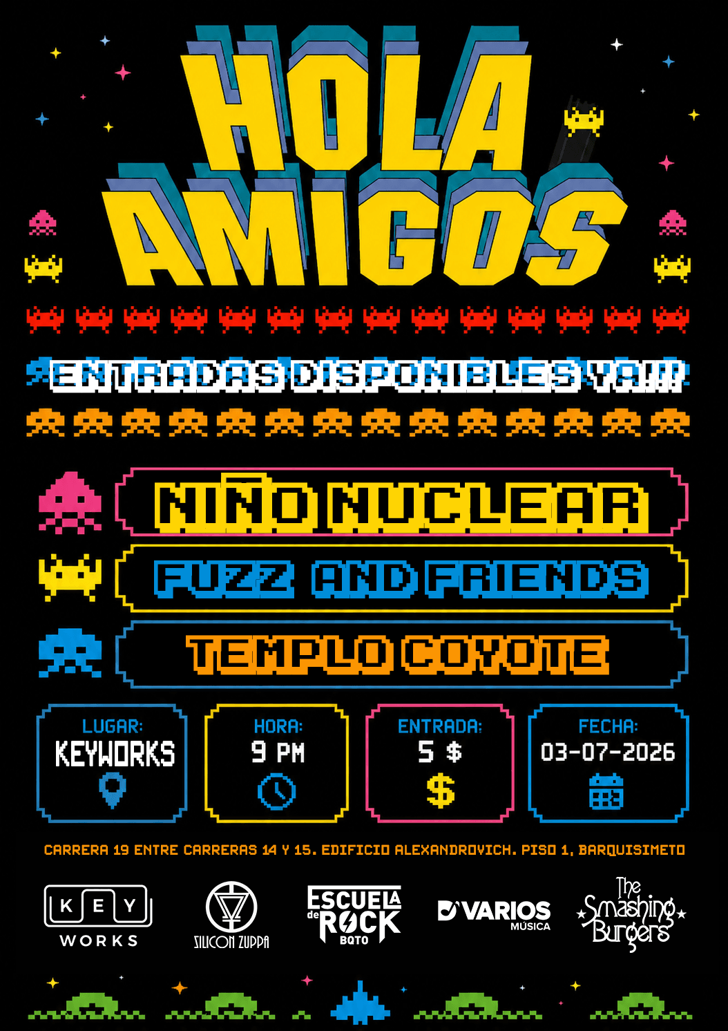 Flyer del próximo toque — Hola Amigos
